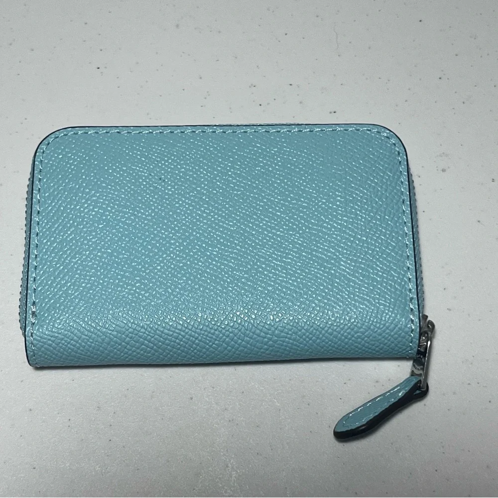 NWOT Coach Crossgrain Leather Small Zip Around Card Case - Picture 2 of 9